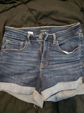 Aeropostale Dark Blue Rolled Cuff Denim Shorts